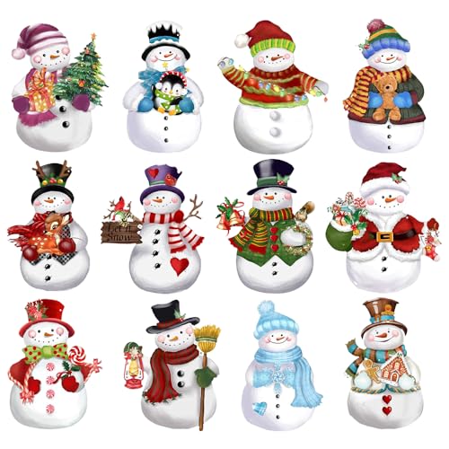 Riisoyu 12 Pezzi Natalizi Magneti Frigorifero, Calamite Grandi Decorativi Frigo Magnete Potenti Calamita Bambini Magnetica Potente per Lavagna Bianca Casa Cucina Lavastoviglie Ufficio Calendario