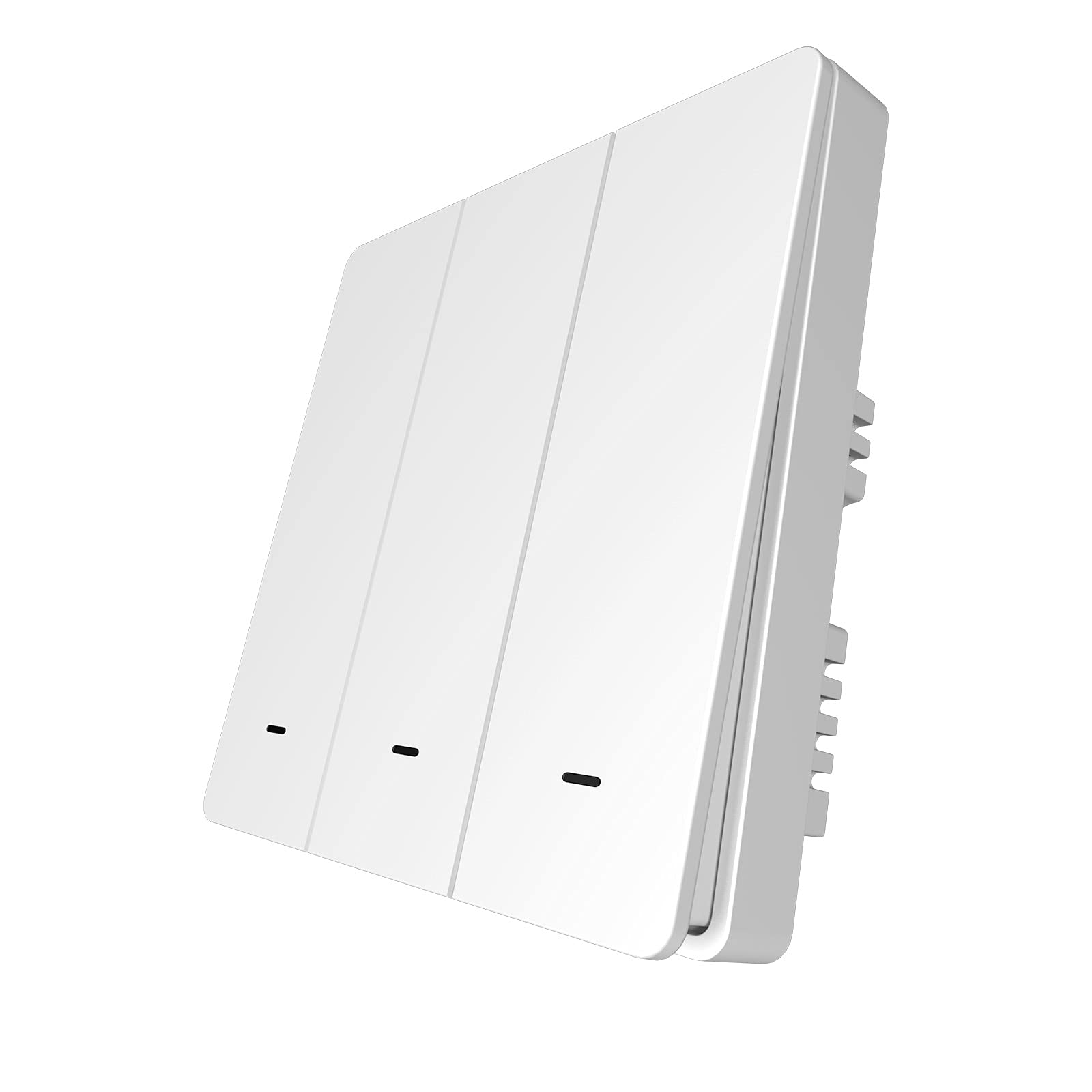 Woolley No Neutral Wire Required Wall Light Switch WiFi Smart Wall Switch APP Remote Control RF 433MHz Remote Control Voice Control (Compatible with Alexa and Google Home) / Smart Scheduled -3 Gang