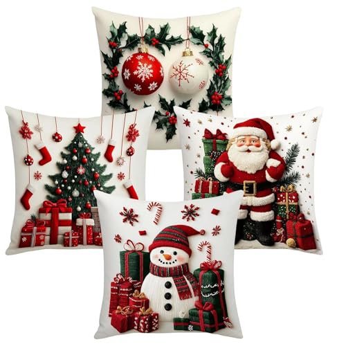 Fundas de cojín navideñas de 46x46 cm en pack de 4 piezas para sofá 2