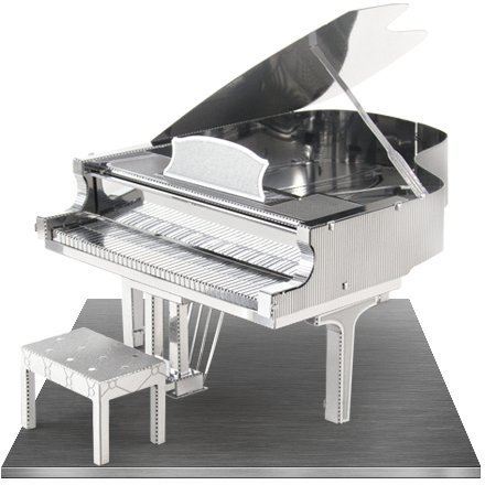Metal Earth Fascinations Instrument 3D Metal Model Kit Set - Grand Piano, Bass Fiddle, Drum Set, Electric Bass Guitar, Electric Lead Guitar - Image 3