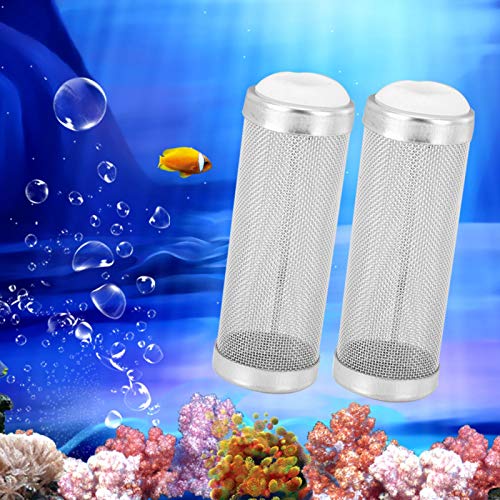 Image of Joyzan Aquarium Filter Inflow Inlet Mesh, Intake Shrimp Guard Protector | Stainless Steel Metal Fish Tank Prefilter Tube Strainer Cover Screen Net Protecting Basket Media Accessory 16mm 5Pcs