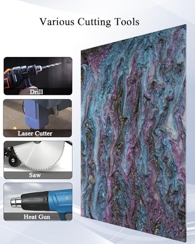 Image of TOEPODO Pearl Cast Acrylic Sheets Pearlescent Glitter Acrylic Sheet 1 /8 Thickness Acrylic Sheets for Laser Cutting for Art Design DIY Crafts /Home Deco(3, Purple Black, 8x12 Inch)