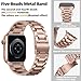 HITZEE Metal Bands Compatible with Apple Watch Band 42mm 41mm 40mm 38mm, Stainless Steel Replacement Men/Women Band Strap Compatible for iWatch SE3 2 1 Series 11 10 9 8 7 6 5 4-1, Rose Gold