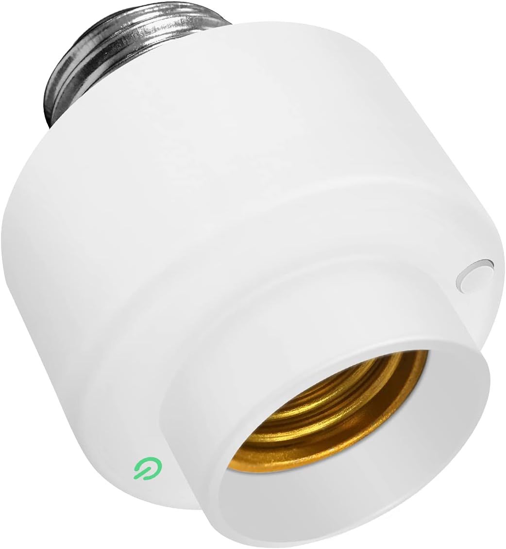 Bahong Smart WiFi Light Socket,Smart Home Mini Socket,E26/E27 Lamp Bulb Adapter with APP Remote Control Timer,Wireless Remote Control Lamp Holder,Only Support 2.4GHz Network (1PC)