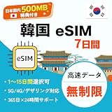 【韓国eSIM】7日間 (168時間) 高速無制限データ TikTokとChatGPT対応 QR簡单設定 メール登録で納品 韓国SIM 即日発行 緊急利用（Lineまで連絡） 韓国esim (7日間 高速無制限)