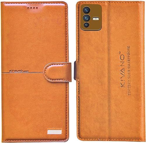 Image of Compatible with Vivo V23 Pro 5G Flip Cover | Leather Finish | Inside Pockets & Inbuilt Stand | Shockproof Wallet Style Magnetic Closure Back Cover Case