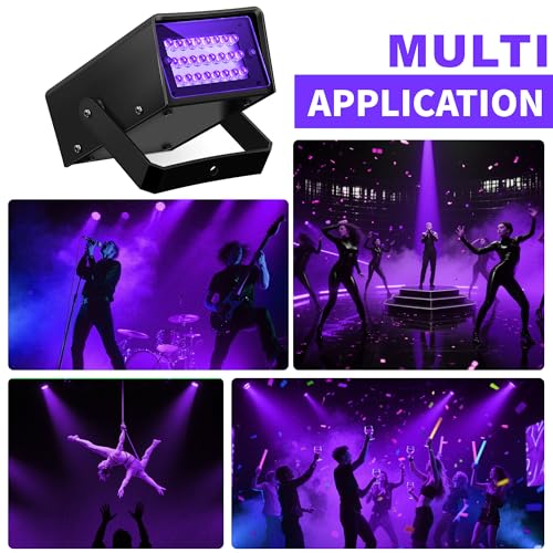 Image of ENUOLI Mini LED Strobe Light Purple Color 24 Super Bright LED Party Light | Variable Speed Control Mini LED Strobe Light for Christmas Club Stage Light Effect DJ Disco Bar Party Halloween(Purple Color)