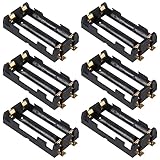 ACEIRMC 6pcs 18650 Battery Holder 2 Slot 3.7V 18650 Battery Clip Holder Box Storage Case with Soldering Pin Copper Contacts for 18650 DIY Charging Power Supply, Electronics Accessories