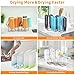 PLUVON Foldable Baby Bottle Drying Rack-10 Poles Water Bottle Organizer for Cups,Travel Mugs,Silicone Bags- Collapsible Stainless Steel Bottle Rack Dryer (Silver)