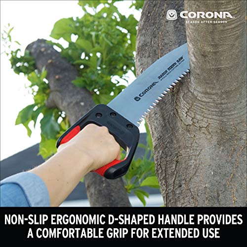 Corona Tools 18-Inch RazorTOOTH Pruning Saw | Heavy-Duty Hand Saw with Curved Blade | D-Handle Design for Gloved or 2-Handed Operation | Cuts Branches Up to 10 Corona Tools 18-Inch RazorTOOTH Pruning Saw | Heavy-Duty Hand Saw with Curved Blade | D-Handle Design for Gloved or 2-Handed Operation | Cuts Branches Up to 10