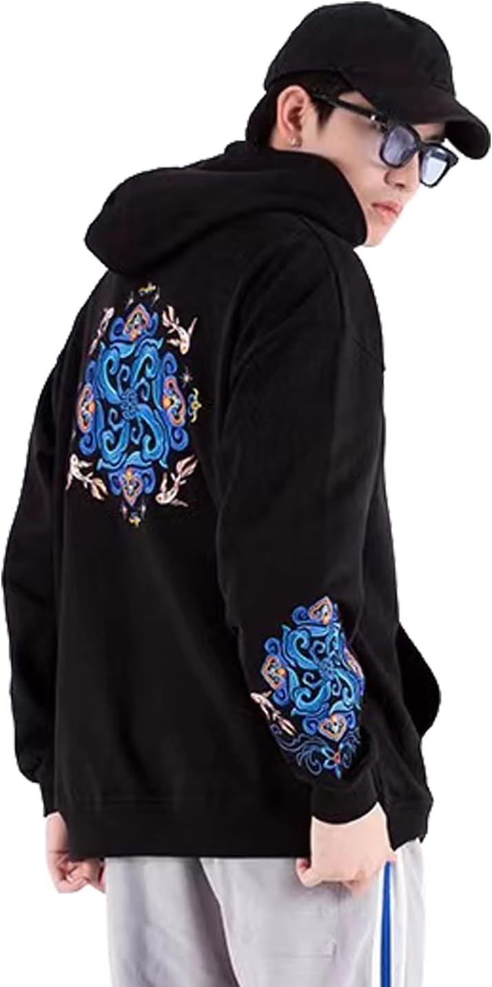MFCT Japanese Streetwear Embroidered Graphic Hoodies for Men