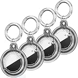 Picture of Galafoki 4 Pack Holder Case for AirTags 2nd 2026 and AirTag 1st 2021,IPX8 Waterproof Cover with Keychain, Air Tags-4 Pack Item Finders Case for Kids,Dog,Car Keys,Luggage-Black