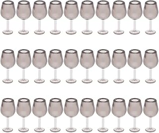 LUOZZY 30 Pcs Dollhouses Goblets Doll House Miniature 1/12 Scale Landscape Props Doll Accessories (Gray)