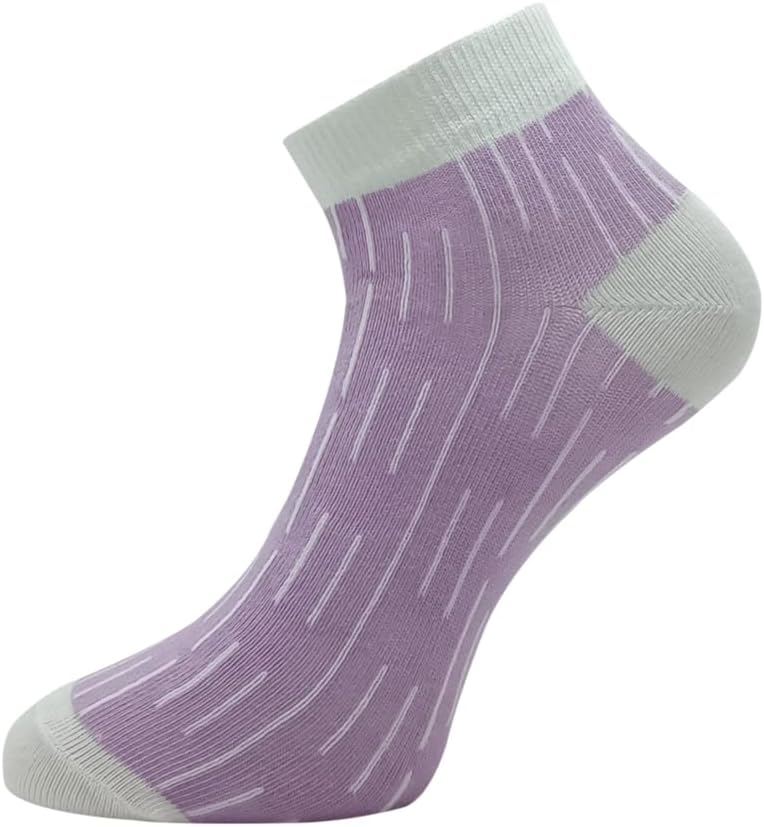 Allen Solly Women's Cotton Ankle Length Socks (Pack of 3) Lavender, Peach, Light Grey Melange