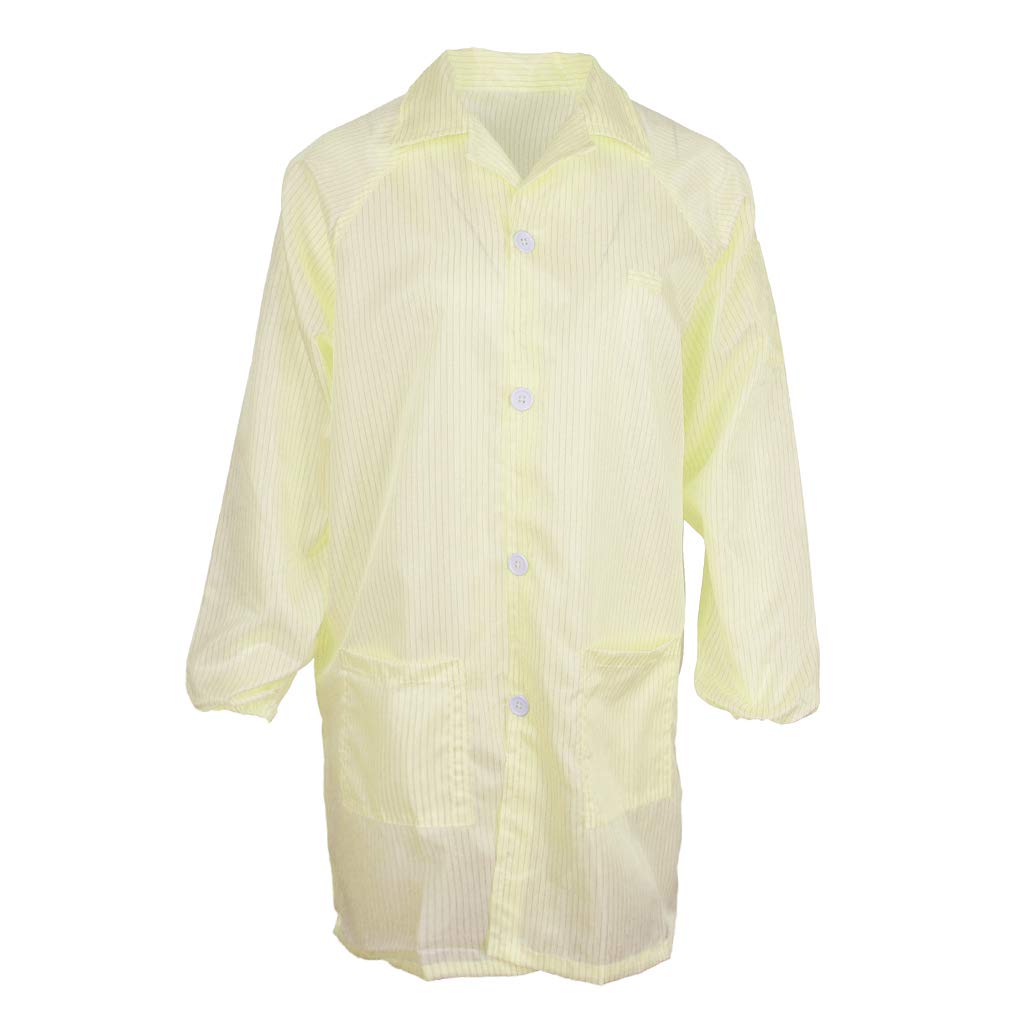 loom tree ESD Anti-Static Premium Lab Jacket Coat Women Medical Clothing Yellow M-picture-35