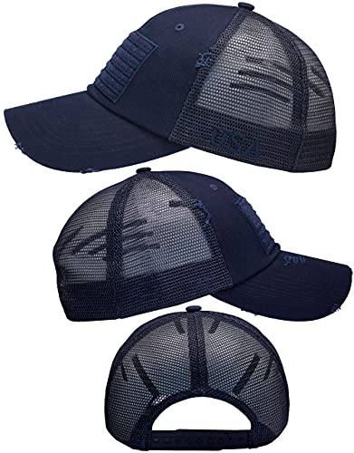 Image of Antourage American Flag Unconstructed Unisex Mesh Snapback Baseball Hat Cap for Men and Women +2 Patriotic Patches Included