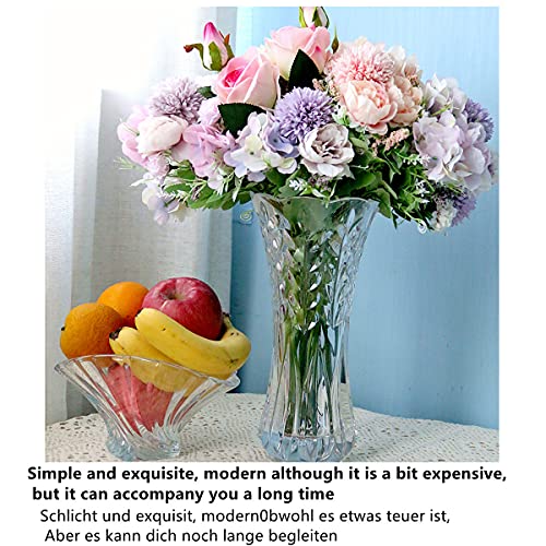 Kwlyon Unbreakable Polycarbonate Vase, Large & Small Sizes, Modern Leaf Pattern, Crystal Clear, Durable - Image 4