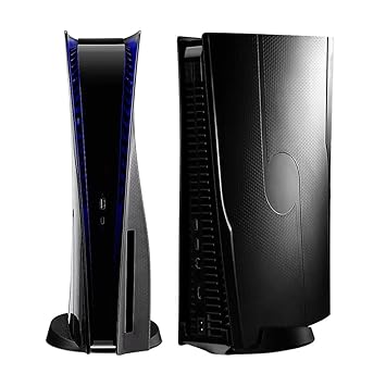 Amaspace PS5 Face Plates for Disc Edition. ABS Anti-Scratch Dustproof Protective Shell Cover. (Black Honeycomb Style)