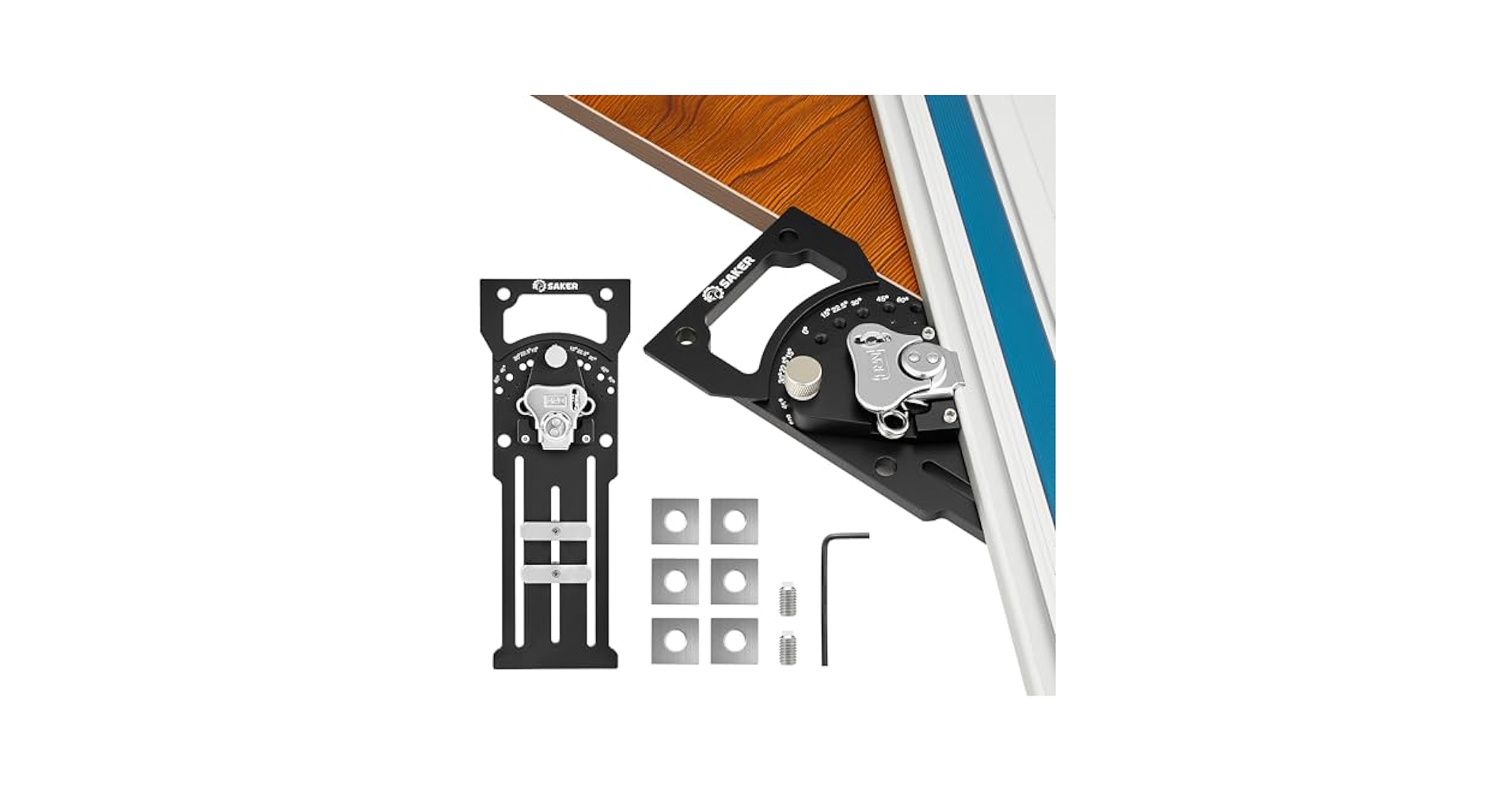 Saker Adjustable Angle Track Saw Square with -60° to 60