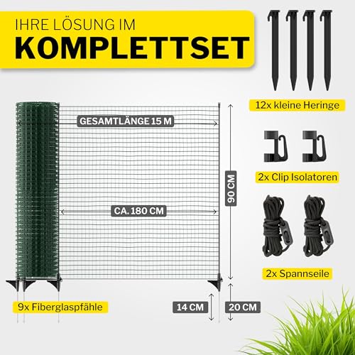Hundezaun Camping Horizont Begrenzungszaun FIX, mobiler Zaun 15 m