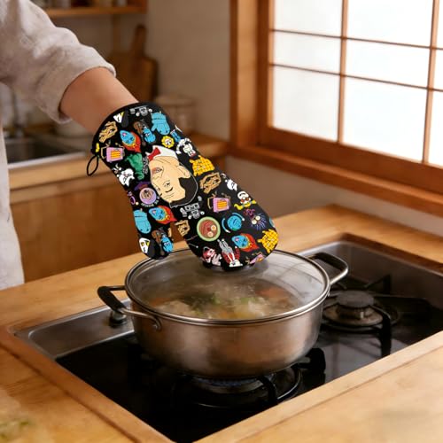 LEVLO 80s Pee-Wee Herman Oven Mitts Peewee Herman & Dottie Fans Gift Peewee Baking Gloves 80s Movie Home Kitchen Gifts (Peewee Herman) by LEVLO - Used condition - Image 5