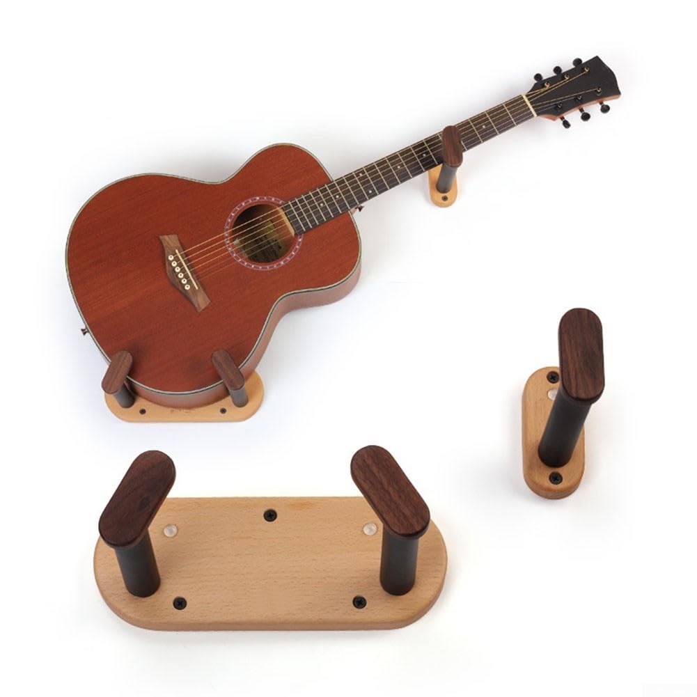 Gitarren-Wandhalterung, Wandhalterung, Displayhalterung, Gitarren-Aufhänger, Haken, massive Buche, Gitarrenhalter für Bass, Ukulele, Violine, Bass, Banjo
