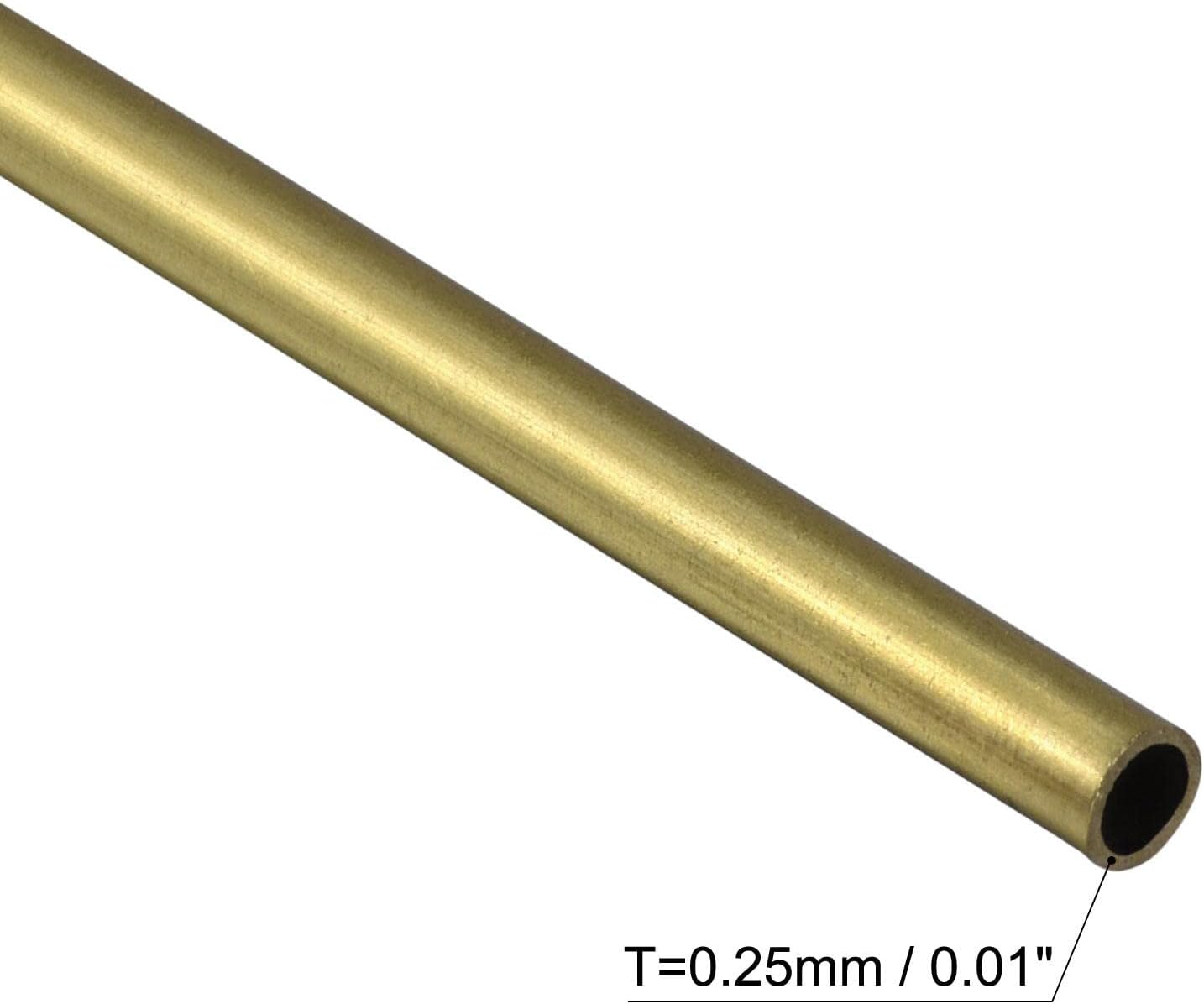 uxcell Brass Round Tube 2mm OD 0.25mm Wall Thickness 300mm Length Pipe Tubing 4 Pcs