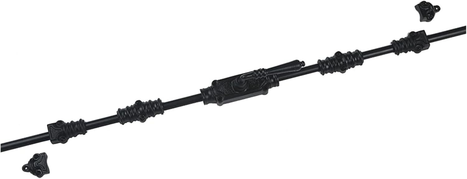 Lever Handle Door Cast Iron Cremone Bolt | Black Powder Coated Hardware for Doors Up to 9 Feet | Durable & Stylish Design for Enhanced Security | Right Hand Configuration