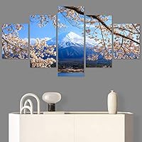 SIGNWIN 5 Panel Canvas Wall Art Modern Art Multicolor Nature Photography Relax/Calm Romantics Waterfall for Home Decorations Ready to Hang - 60