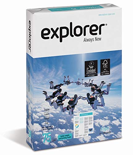 EXPLORER - Papel blanco multiusos para impresora - A4 75gr - 1 paquete - 500 folios