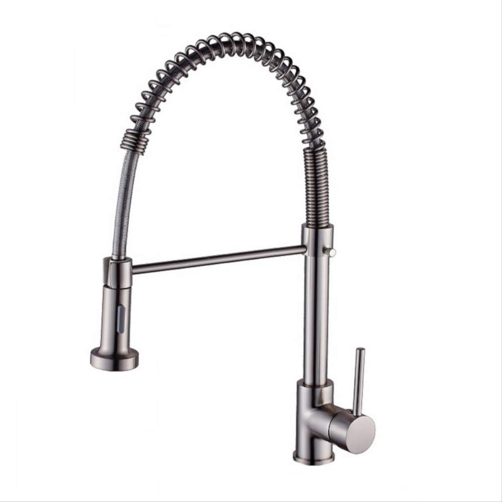 ZYCHSJXA Food Grade 304 Stainless Steel Pull Kitchen Faucet Home Xiancai Basins Hot and Cold Vegetables Basin Sink Mixing A