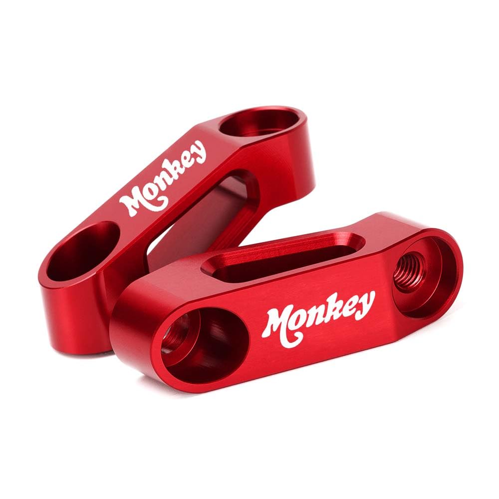 Modeer Kompatybilny z Honda Monkey 125 / Z125 Każdego Roku Lusterko Wsteczne Motocyklowe Wzmacniacz Riser Monkey125 Akcesoria (Czerwony)