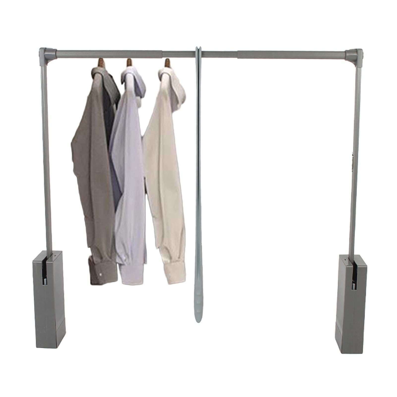 HTTGDGDH Retractable Closet Rod, Adjustable Wardrobe Hanging Bar For Cabinets 17.32-35.04 Inches, Supports 44Lbs, Perfect For Organizing Clothes And Maximizing Space,Color1-660-890mm