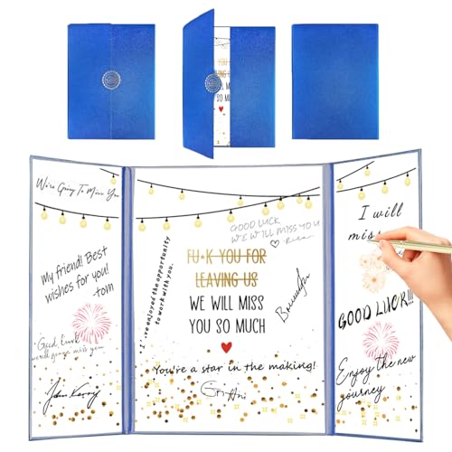 ERYRYIREI Going Away Guest Book Alternatives Farewell Party Decorations Happy We Will Miss You Funny Retirement Decorations Goodbye Gifts Card for Coworkers Friends Moving Away Women Men