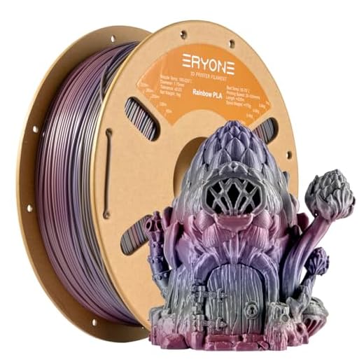 ERYONE Rainbow PLA Filament 3D Printer Filament 1.75mm +/- 0.03mm, Multicolor PLA Filament 1KG Cardboard Spool(2.2LBS), Lagoon Rainbow