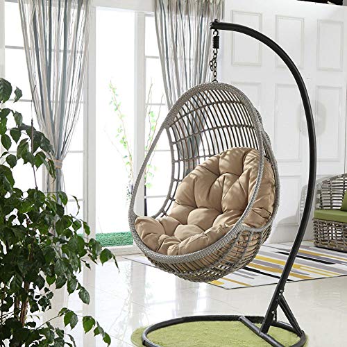 Cojín de Silla Colgante Cojín de Asiento de Cesta Colgante abatible Suave Engrosado Cojín de ratán Columpio Columpio para Interior Exterior Dormitorio terraza jardín