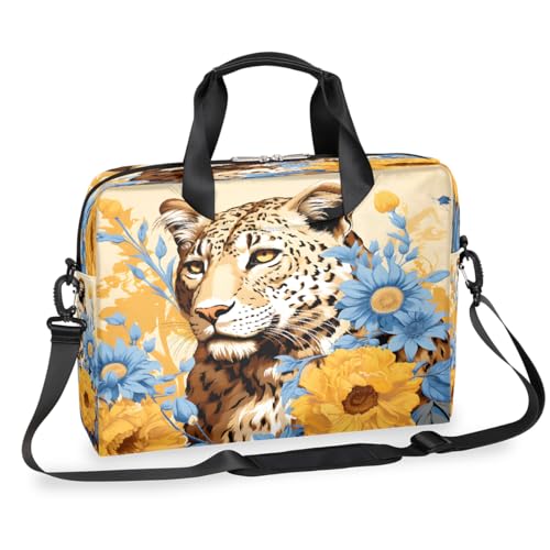 Maletín para laptop 15.6-16 pulgadas con diseño floral y leopardo miniatura 1