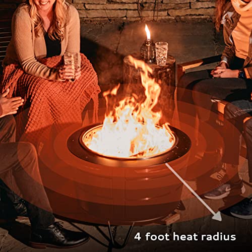 Tiki Brand Reunion Smokeless Fire Pit | Large Wood Burning Outdoor Fire Pit, Great For Large Gatherings - Includes Starter Pack, Modern Design With Removable Ash Pan, 27.5X27.5X20 In, Black #TOP2