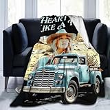 TUNLEY Lainey Musics Wilson Blanket Throw Blankets Ultra Soft Flannel Lightweight Throws for Couch Bed All Seasons Use 40''x30'', Black