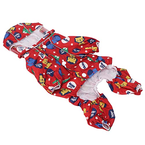 Qukaim Chubasquero con capucha para perro, chaqueta impermeable para mascotas, impermeable para perros, 4 patas, poncho reflectante impermeable para la mayoría de los perros, XS a XL, abrigo de secado
