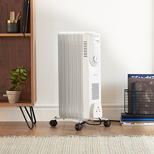 VonHaus Oil Filled Radiator – 1500W/1.5KW – 7 Fin – Freestanding – Small Plug in Portable Electric Heater – 3 Power Settings, Adjustable Temperature/Thermostat, Thermal Safety Cut off - Image 3