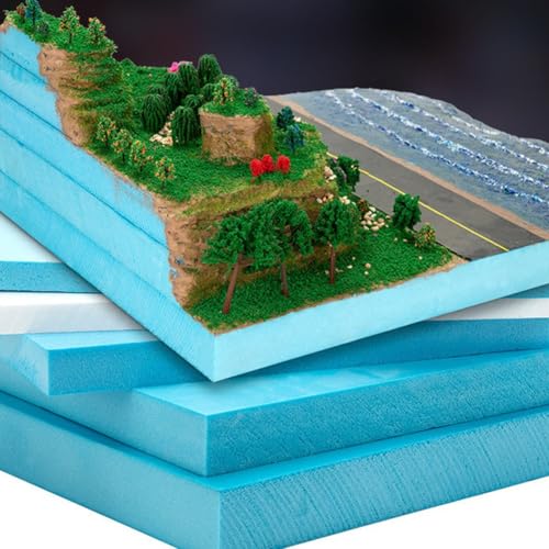 Vibsky Panneau de mousse bleu pour aménagement paysager dalle de sol modèle de construction pour allées et terrasses, 30 x 20 cm