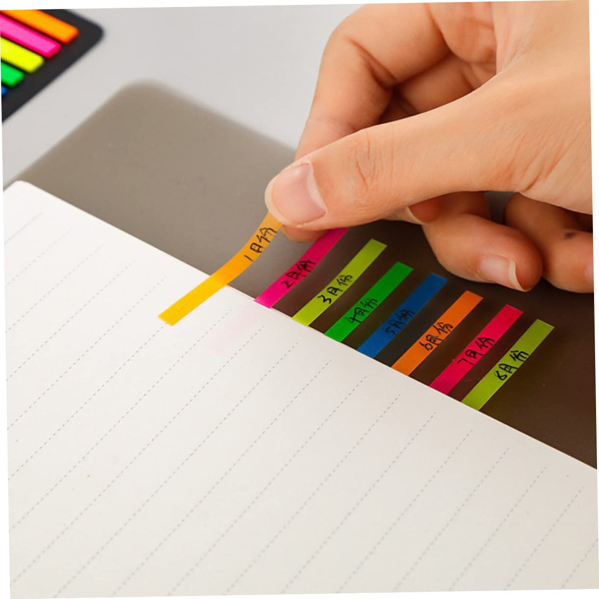 OSALADI 3 Ensembles Indexer Les Notes Autocollantes Fines Bandes De Surbrillance Onglets De Mémo Bandes De Surligneur D'étiquettes Annoter Les Surligneurs 15 Feuilles*3