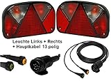 Leuchte rechts FKAnhängerteile Aspöck Multipoint 2 - Leuchten Set - 13polig - 4m Kabel
