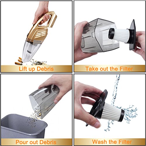 Eforcar Cordless Car Vacuum Cleaner, Dust Buster With 12V 2200Mah Rechargeable Battery, 3Kpa Powerful Suction Portable Hand Held Vacuum Cleaner With Carry Bag #TOP7