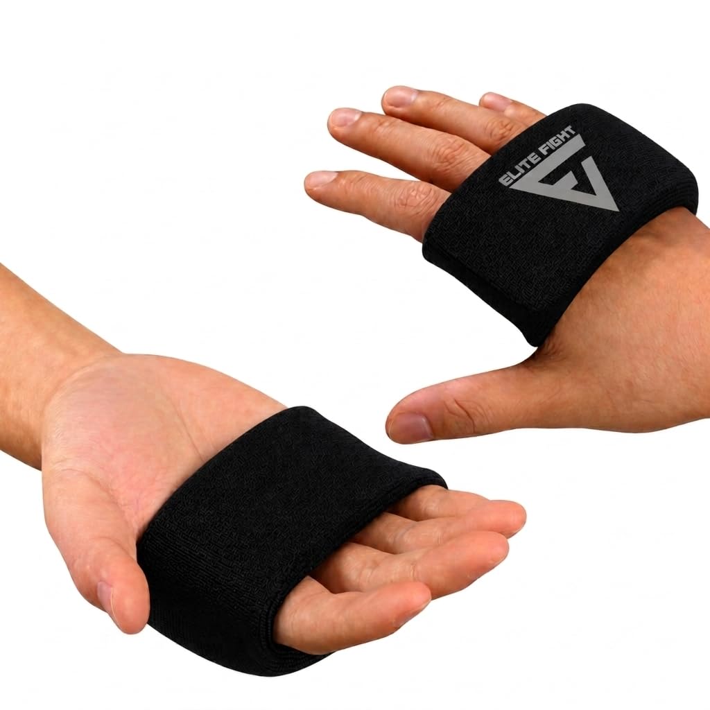 ELITE FIGHT Knuckle Pads – Gel & EVA Foam Padded Nylon Fabric for Boxing, MMA & Martial Arts – Men & Women (Black)