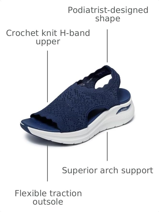 Image of Skechers Women's Arch Fit 2.0 - Flawless Choice | Arch Fit 2.0 Sandal, Yoga Foam Cushioned Footbed, Machine Washable, Stretch Fit, APMA Seal of Acceptance