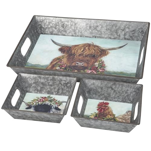 Primitives by Kathy Floral Animal Tray Set