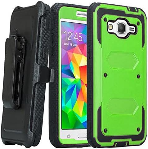 Galaxy Sky Case, Galaxy Sol Case, SOGA® [Tri-Guard Series] [Shock Absorption] Armor Case Cover with Belt Clip Holster & Built-in Screen Protector for Samsung Galaxy Sky/Galaxy Sol - Green/Black