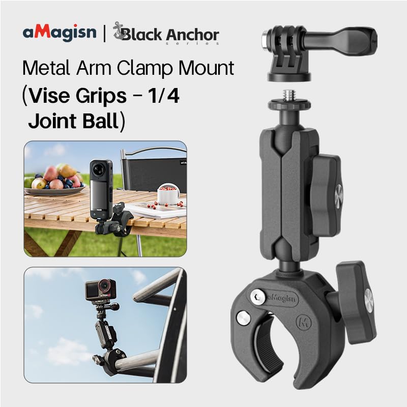 Soporte de cámara de acción para manillar de bicicleta compatible con Insta360 X4 2
